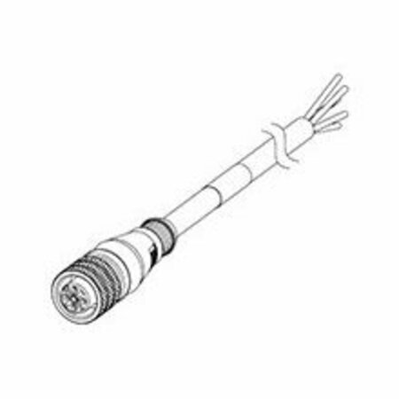 WOODHEAD Micro-Change (M12) Single-Ended Cordset, 8 Pole, Female (Straight) 808000S19M100